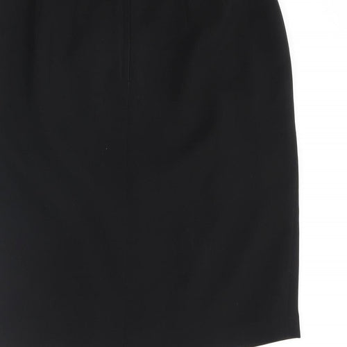Mackays Womens Black Polyester Straight & Pencil Skirt Size 14 Zip - Open Vent