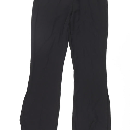 Zara Womens Black Polyester Dress Pants Trousers Size M L32 in Regular Zip - Side Vents