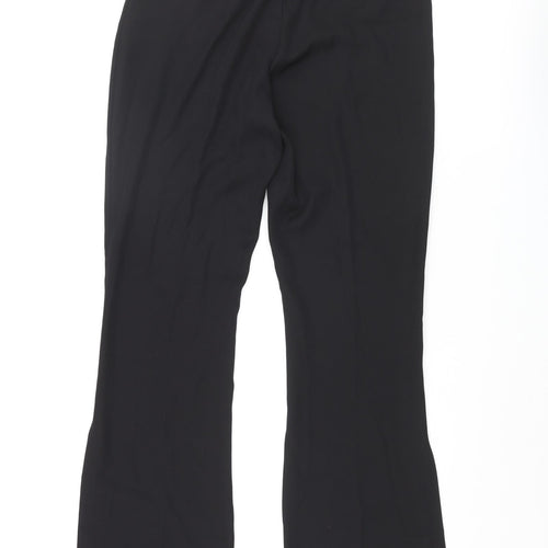 Zara Womens Black Polyester Dress Pants Trousers Size M L32 in Regular Zip - Side Vents
