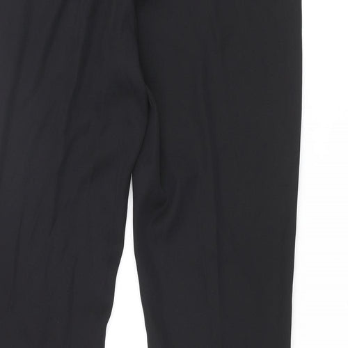 Zara Womens Black Polyester Dress Pants Trousers Size M L32 in Regular Zip - Side Vents