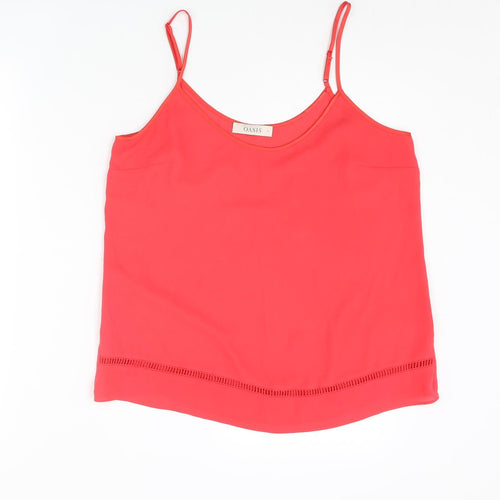 Oasis Womens Red Polyester Camisole Tank Size 14 Scoop Neck - Satin Straps