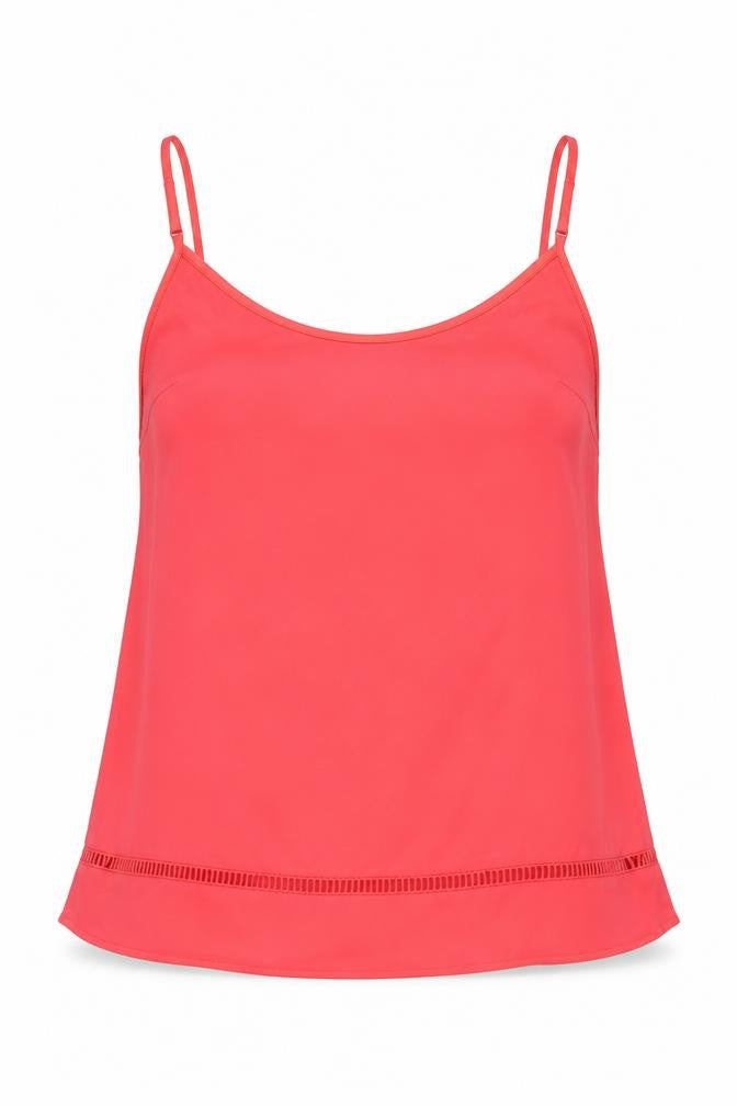 Oasis Womens Red Polyester Camisole Tank Size 14 Scoop Neck - Satin Straps