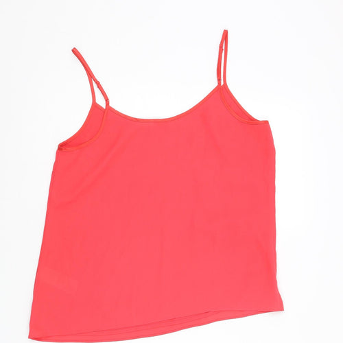 Oasis Womens Red Polyester Camisole Tank Size 14 Scoop Neck - Satin Straps