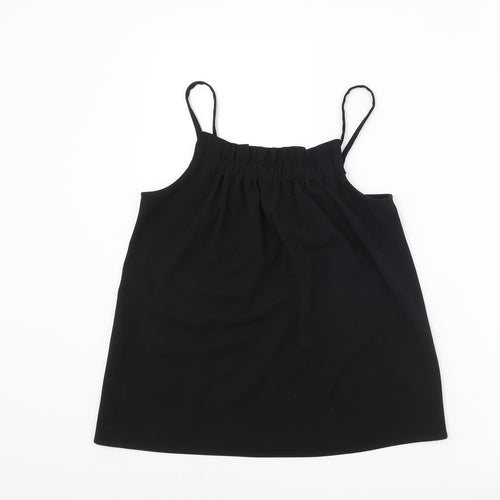 Warehosue Womens Black Polyester Camisole Tank Size 8 Square Neck - Ruched