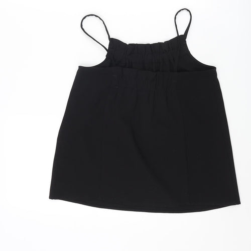 Warehosue Womens Black Polyester Camisole Tank Size 8 Square Neck - Ruched