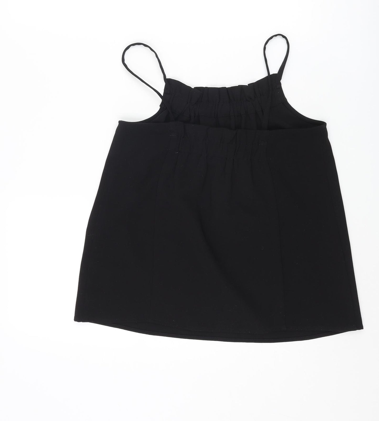 Warehosue Womens Black Polyester Camisole Tank Size 8 Square Neck - Ruched