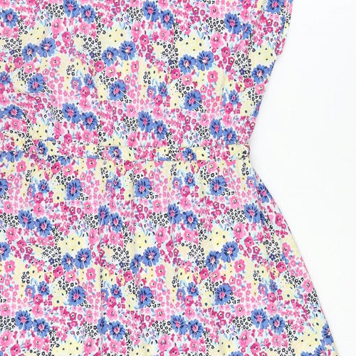 Originals Womens Multicoloured Floral Polyester A-Line Size 14 Round Neck Pullover - Drawstring Waist