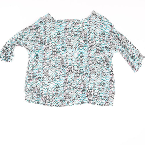 Great Plains London Womens Multicoloured Geometric Viscose Basic Blouse Size XS Round Neck