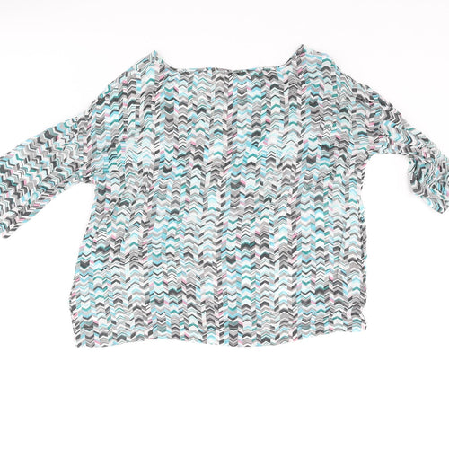 Great Plains London Womens Multicoloured Geometric Viscose Basic Blouse Size XS Round Neck
