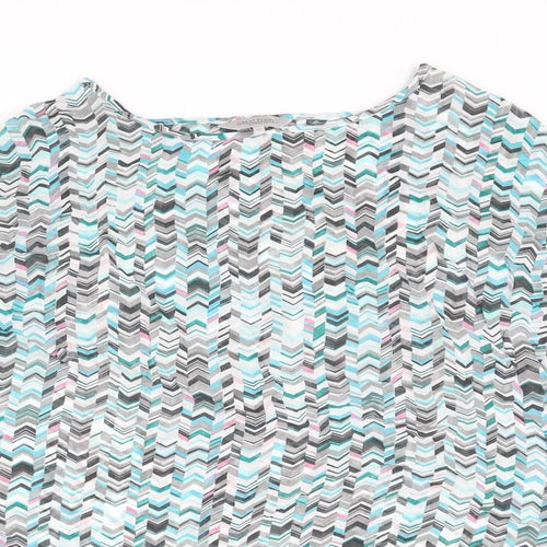 Great Plains London Womens Multicoloured Geometric Viscose Basic Blouse Size XS Round Neck