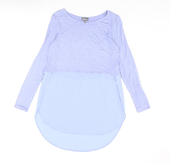 Phase Eight Womens Blue Viscose Tunic Blouse Size 10 Scoop Neck