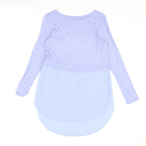 Phase Eight Womens Blue Viscose Tunic Blouse Size 10 Scoop Neck