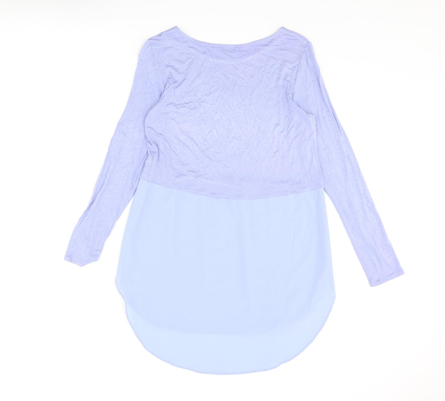 Phase Eight Womens Blue Viscose Tunic Blouse Size 10 Scoop Neck