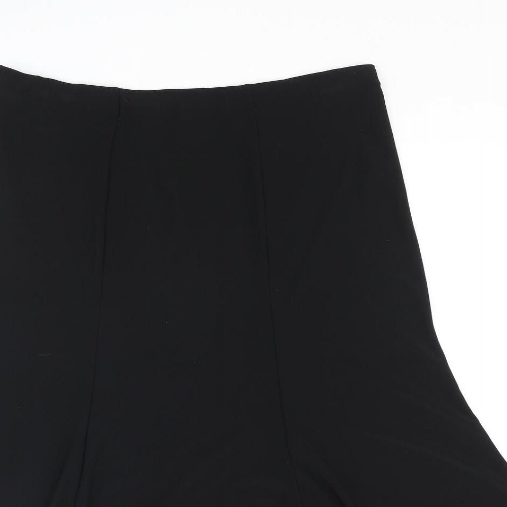 Bonmarché Womens Black Polyester Flare Skirt Size 14 - Elasticated Waist