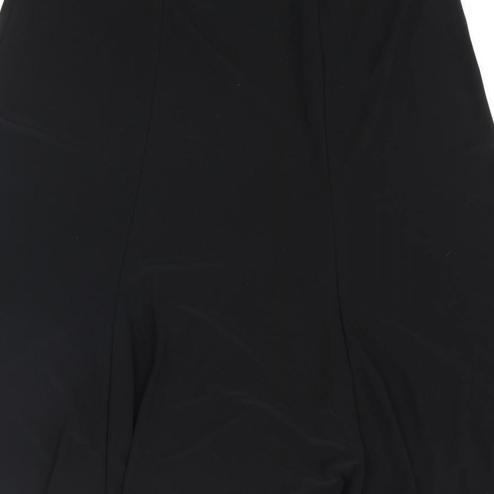 Bonmarché Womens Black Polyester Flare Skirt Size 14 - Elasticated Waist