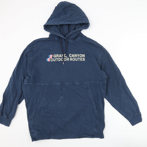 Zara Mens Blue Polyester Pullover Hoodie Size L - Grand Canyon Outdoor Routes