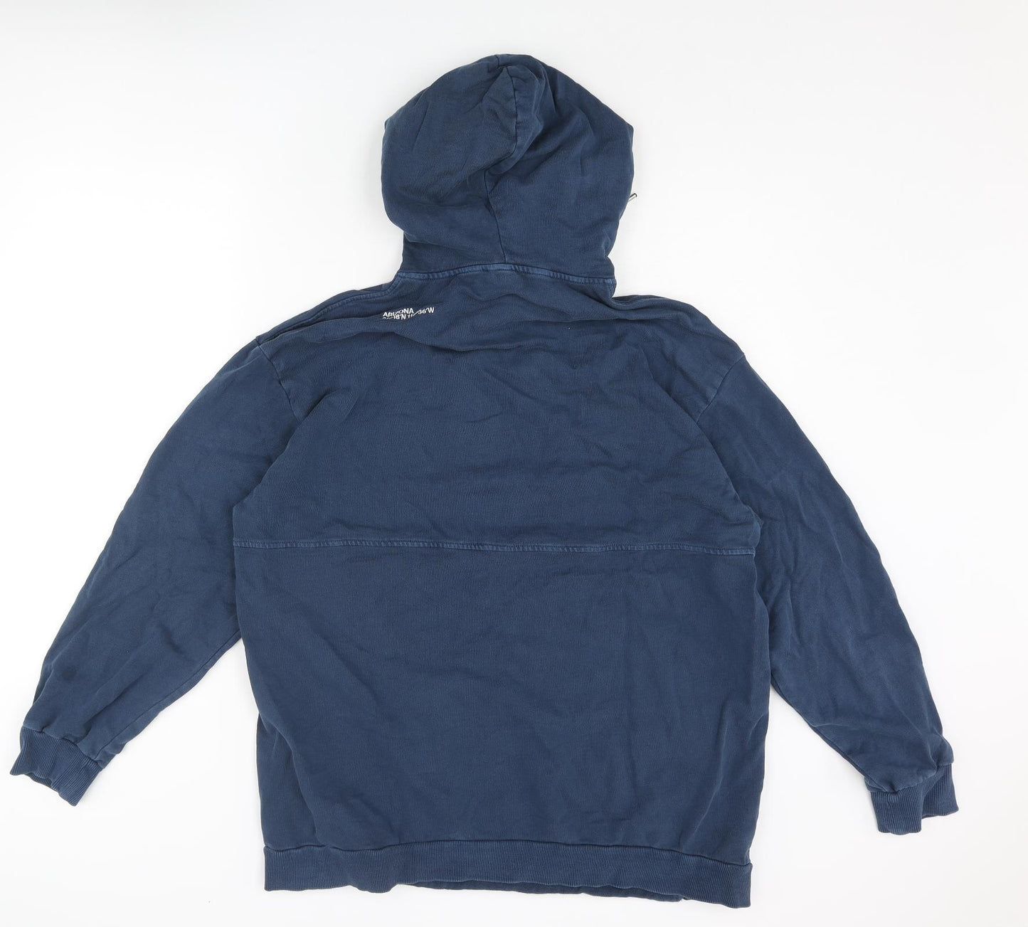 Zara Mens Blue Polyester Pullover Hoodie Size L - Grand Canyon Outdoor Routes