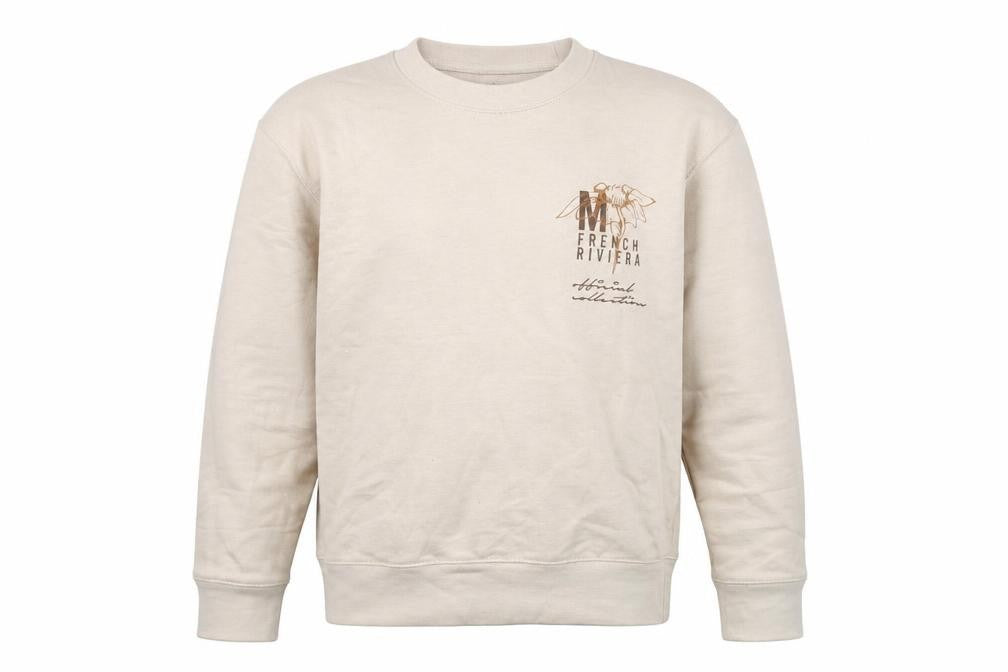 Boohoo Mens Beige Polyester Pullover Sweatshirt Size S - Monaco French Riviera Flower