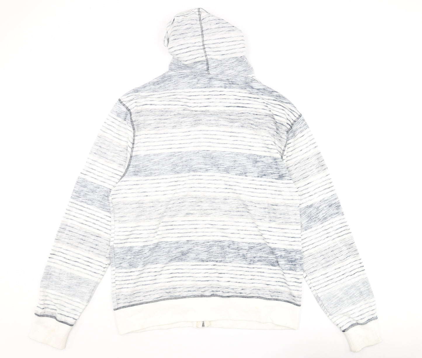 Saltrock Mens Blue Striped Polyester Full Zip Hoodie Size XL - Logo