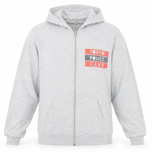 American Apparel Mens Grey Cotton Full Zip Hoodie Size L - Tokyo Police Club