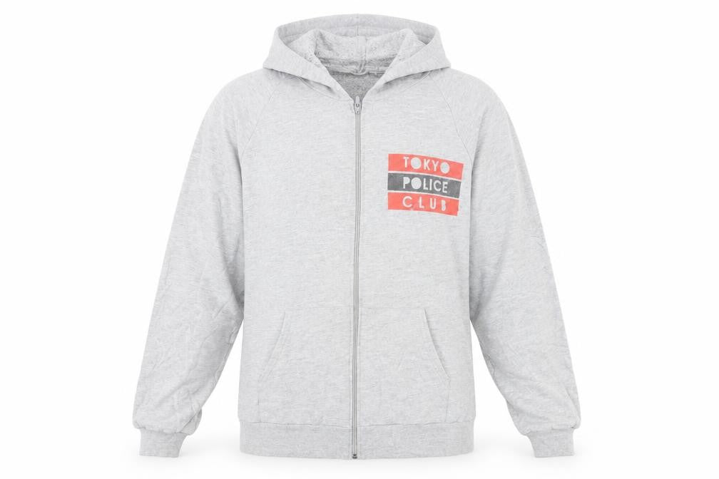 American Apparel Mens Grey Cotton Full Zip Hoodie Size L - Tokyo Police Club
