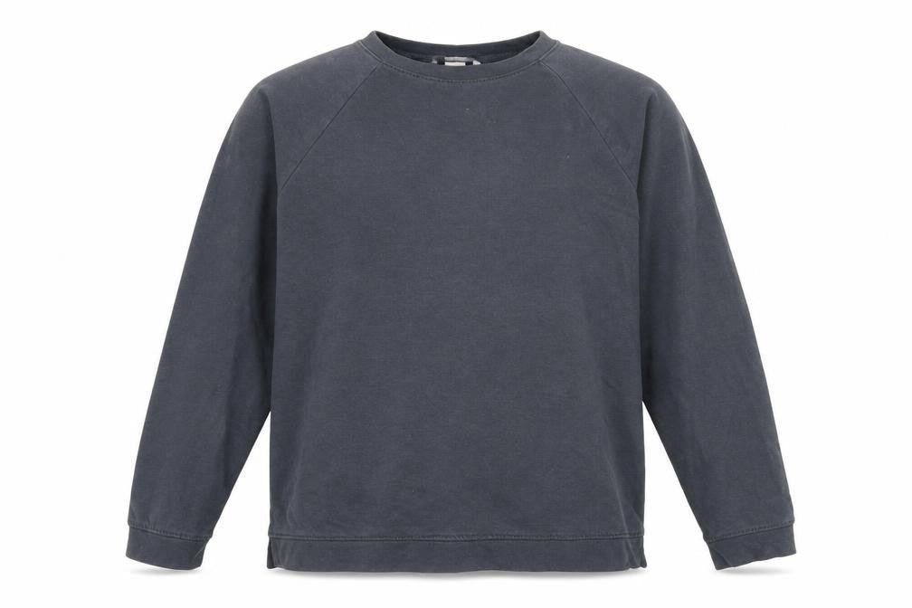 Front view of H&M men’s grey polyester pullover sweatshirt, size M