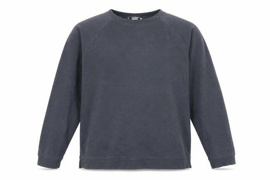 Front view of H&M men’s grey polyester pullover sweatshirt, size M