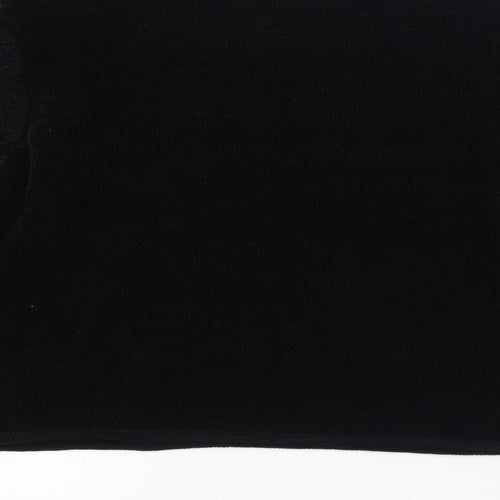 Zara Womens Black Boat Neck Polyester Pullover Jumper Size S - Ruffle detail on shoulder