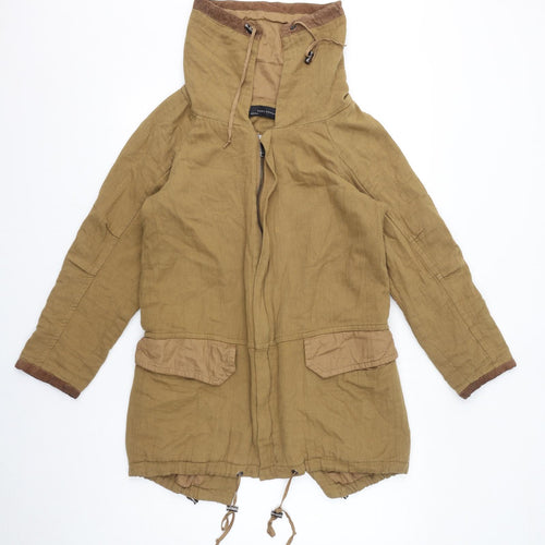 Zara Womens Brown Jacket Coat Size XS Zip