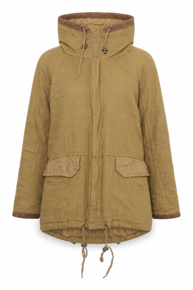 Front view of Zara women’s brown jacket coat, size XS, zip