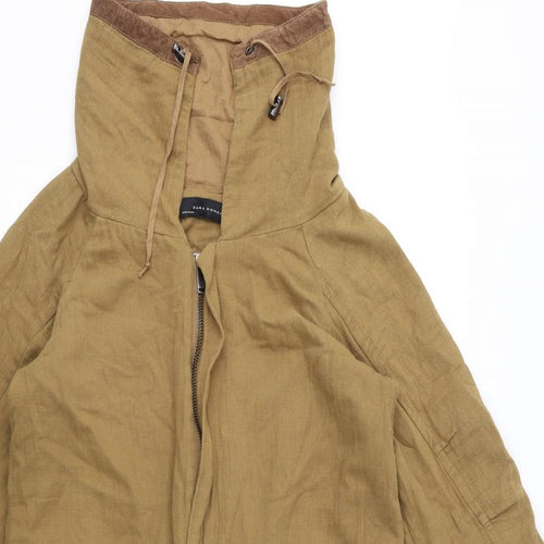 Zara Womens Brown Jacket Coat Size XS Zip
