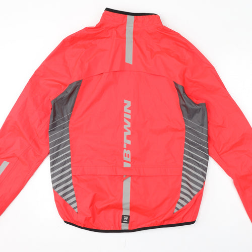 DECATHLON Womens Pink Windbreaker Coat Size S Zip - Neon