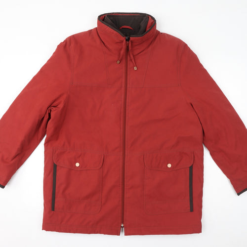 Steilmann Womens Red Quilted Coat Size 16 Zip