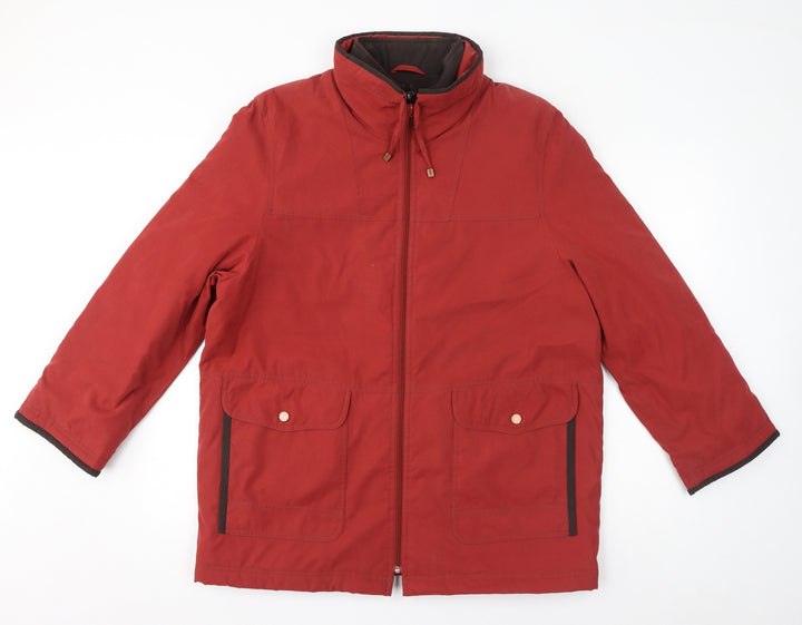 Steilmann Womens Red Quilted Coat Size 16 Zip