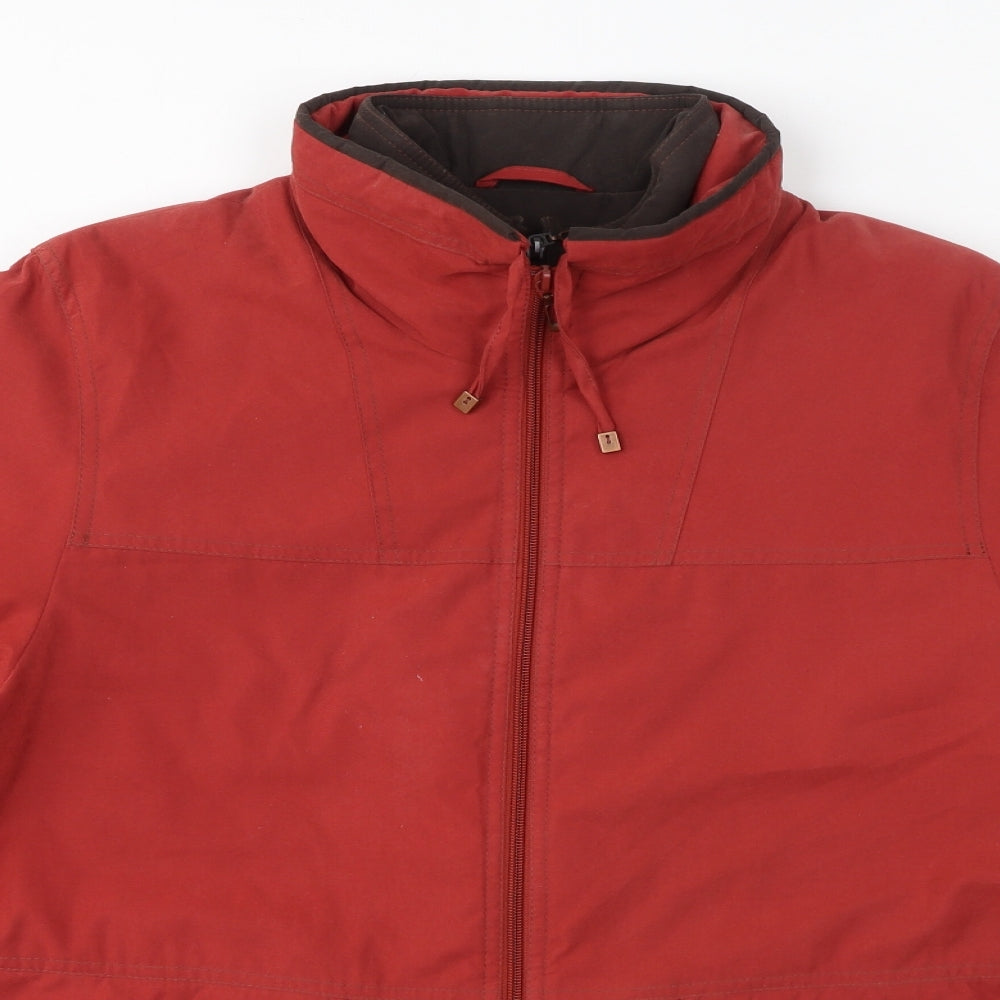 Steilmann Womens Red Quilted Coat Size 16 Zip