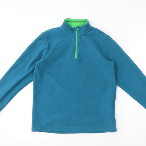 DECATHLON Girls Blue Polyester Pullover Sweatshirt Size 10 Years Pullover - Quarter-Zip