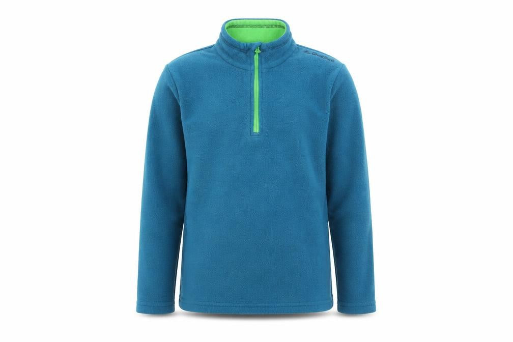 Front view of Decathlon girls’ blue polyester pullover sweatshirt, size 10, years pullover - quarter-zip