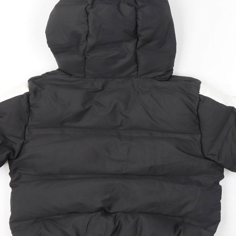 NEXT Baby Black Colourblock Puffer Jacket Coat Size 9-12 Months Zip - Hooded