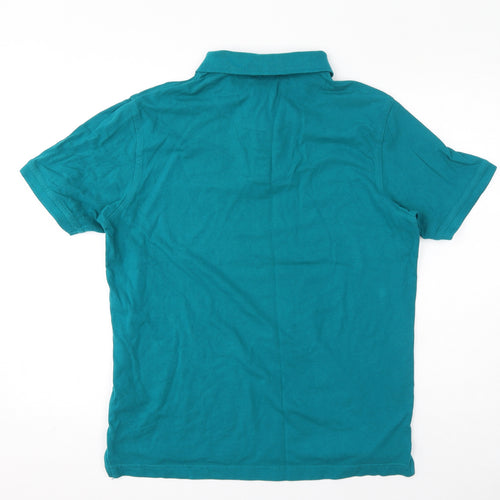 Pierre Cardin Mens Blue 100% Cotton Polo Size L Collared Pullover