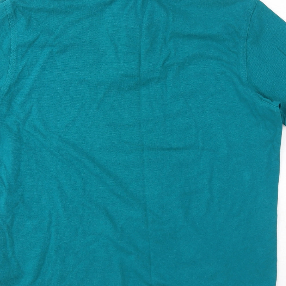 Pierre Cardin Mens Blue 100% Cotton Polo Size L Collared Pullover