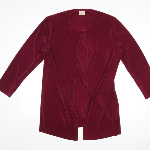 Compliments Womens Purple Round Neck Polyester Cardigan Jumper Size 16 - Size 16-18