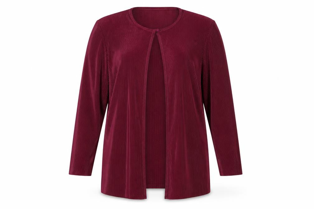 Compliments Womens Purple Round Neck Polyester Cardigan Jumper Size 16 - Size 16-18