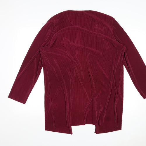 Compliments Womens Purple Round Neck Polyester Cardigan Jumper Size 16 - Size 16-18