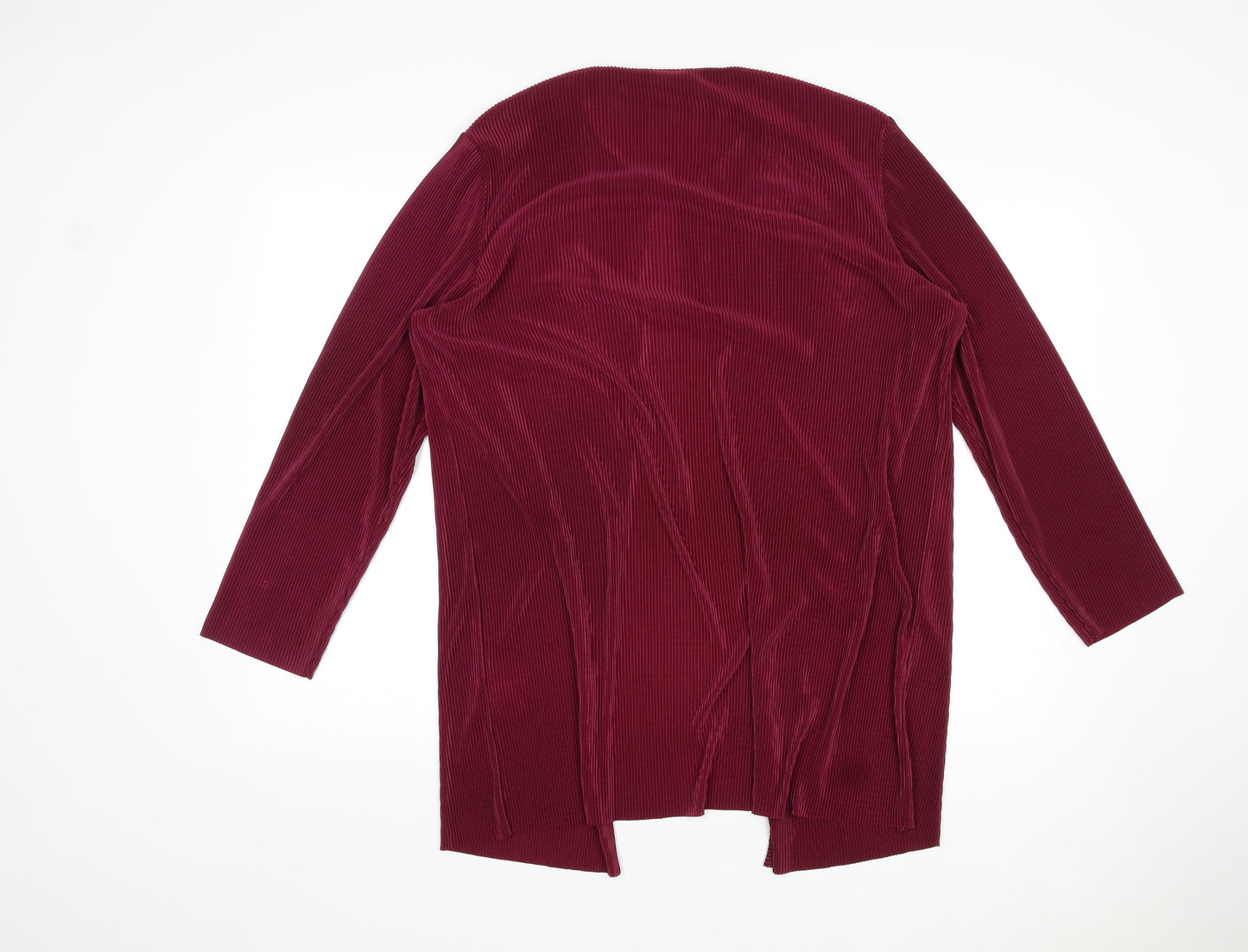 Compliments Womens Purple Round Neck Polyester Cardigan Jumper Size 16 - Size 16-18