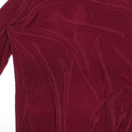 Compliments Womens Purple Round Neck Polyester Cardigan Jumper Size 16 - Size 16-18