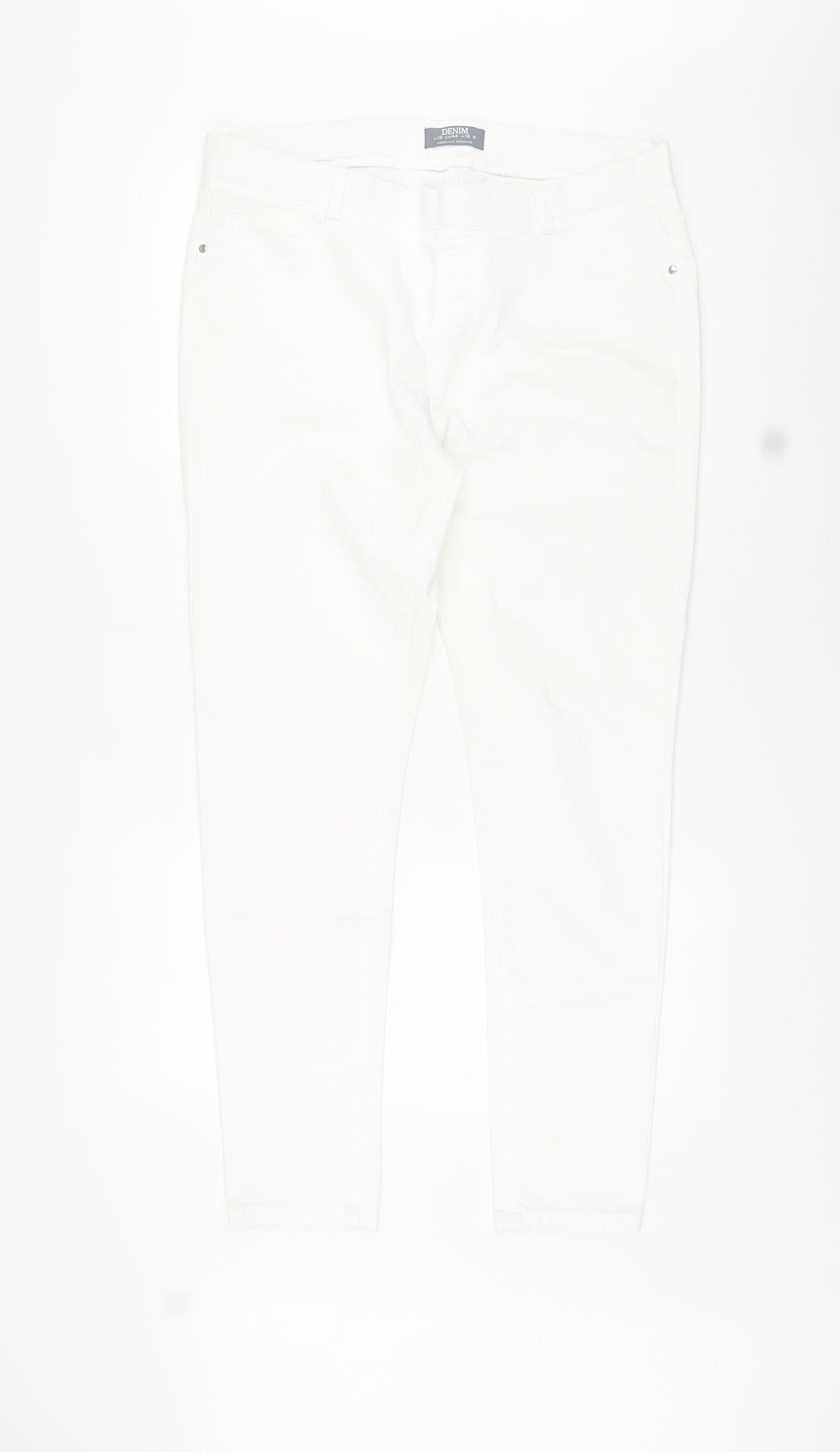 Dorothy Perkins Womens White Cotton Jegging Jeans Size 16 L29 in Regular
