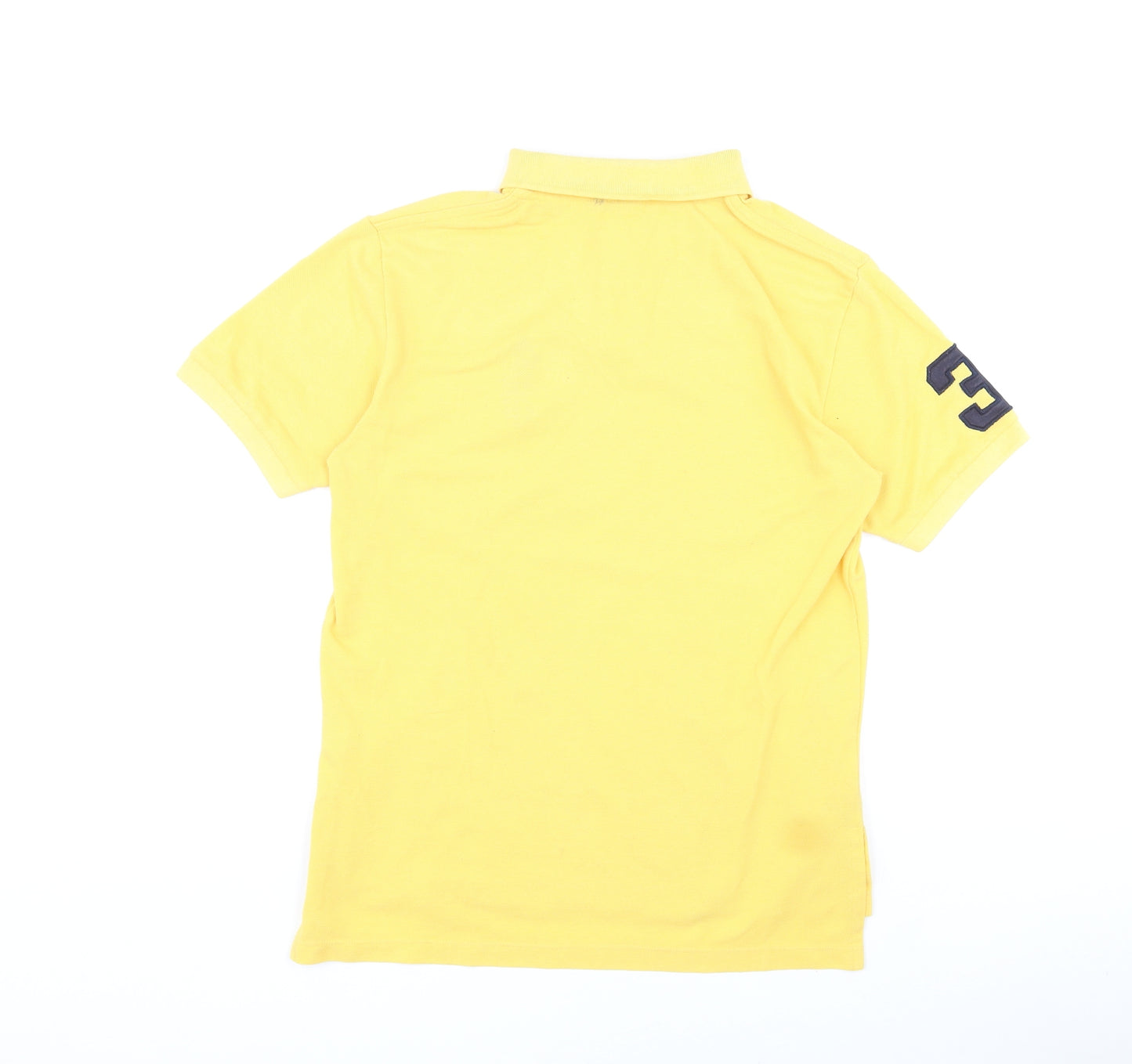 Polo Ralph Lauren Mens Yellow Cotton Polo Size S Collared Pullover