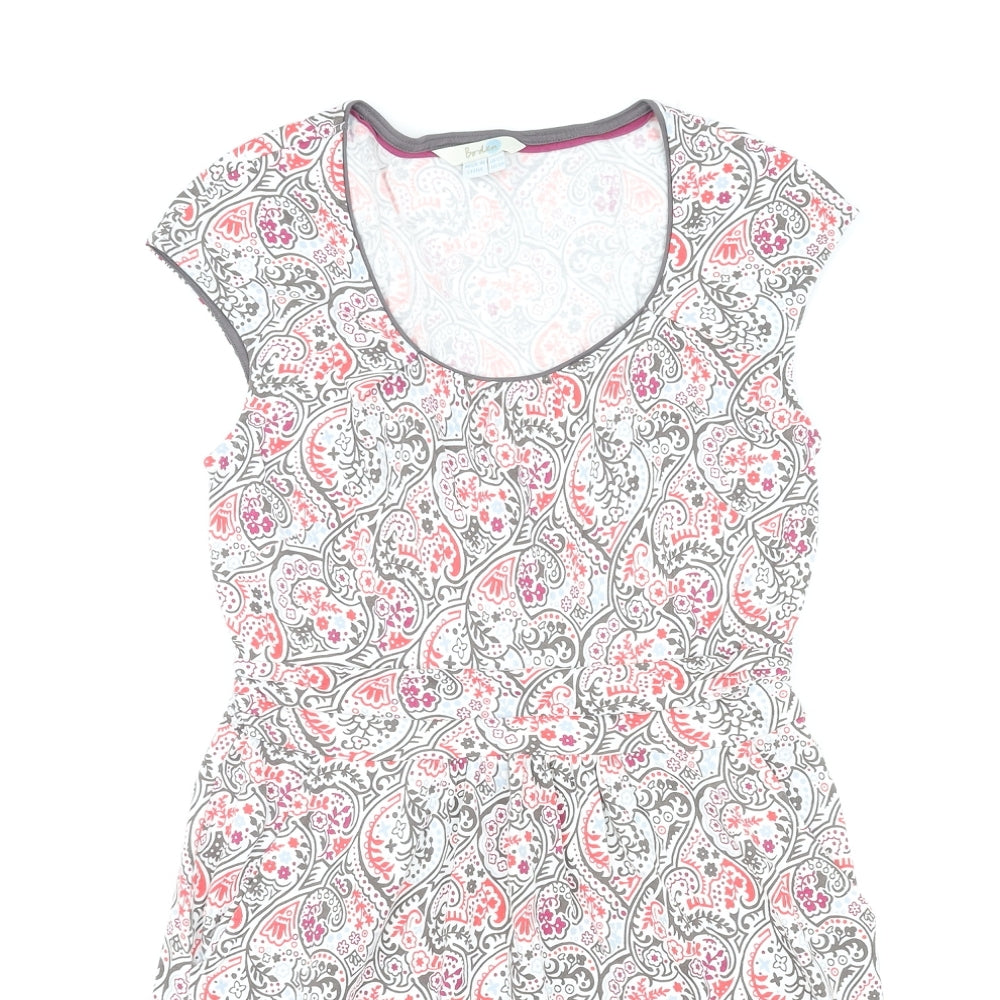 Boden Womens Multicoloured Paisley Modal Mini Size 12 Round Neck Pullover