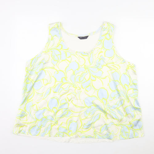 Marks and Spencer Womens Multicoloured Floral Polyester Basic Tank Size 24 Round Neck