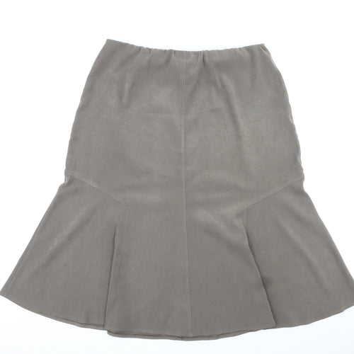 Bonmarché Womens Grey Polyester A-Line Skirt Size 16